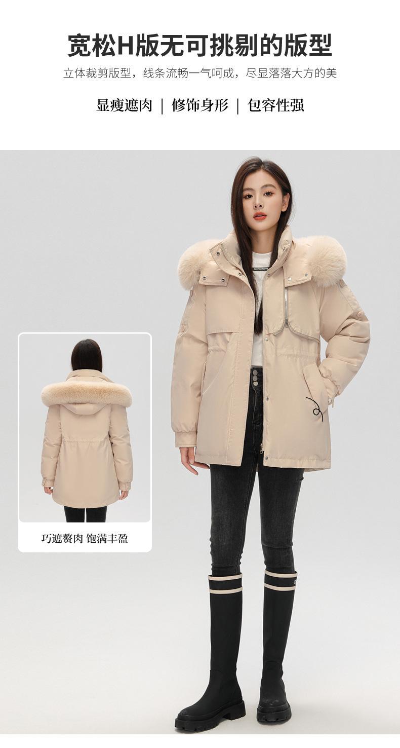 Product Introduction of Fashion Big Fur Collar down Cotton-Padded Jacket Women's Short 2023 New Winter Clothes Small Workwear Thickened Parka Cotton-Padded Jacket 10