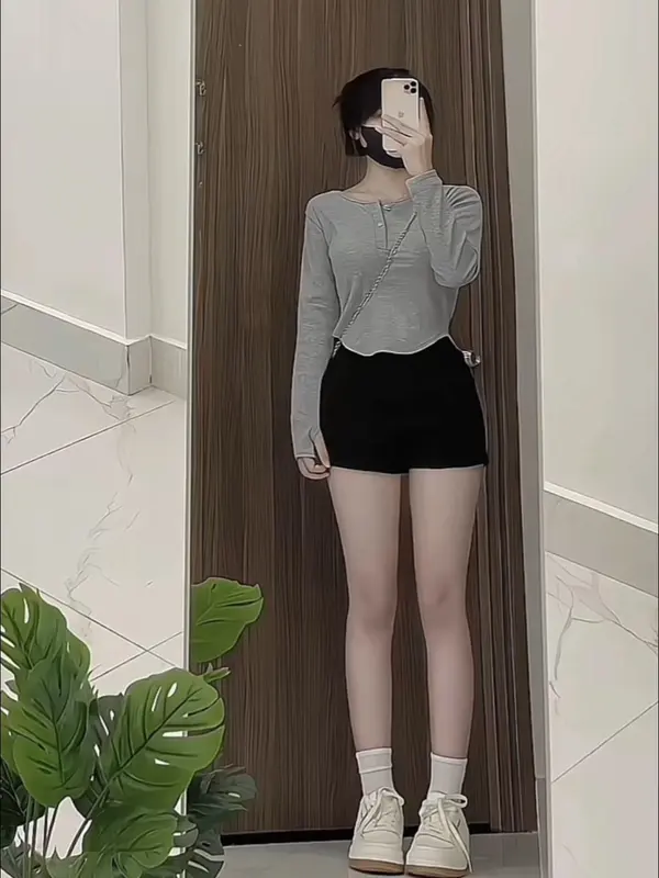 Áo dài tay vạt bầu phối khuy peonyb nữ - Thun kiểu dáng ôm body bánh bèo tiểu thư hotgirl phong cách sexy cá tính đường phố hàn quốc đẹp ATH103 1