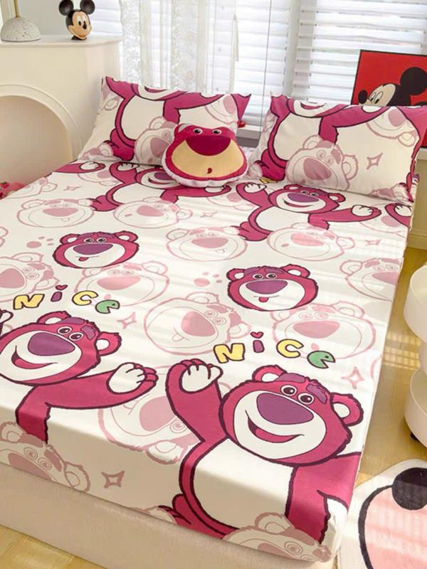  Combo 4 món ga gối vỏ ôm gấu dâu m2,m4,m5,m6,m8,2m2 cotton poly được chọn mẫu 