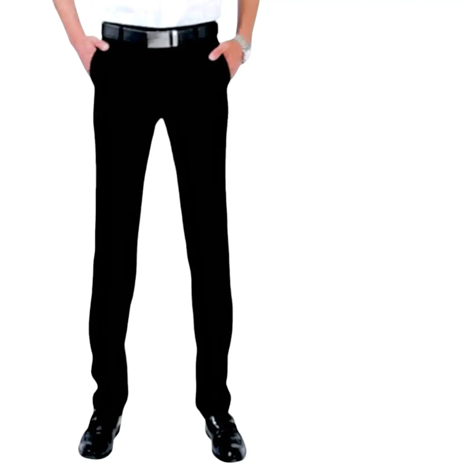 ALZURA Celana bahan pria Slimfit / BAHAN TEBAL Kantong Panjang Harian Formal Hitam Kantor Fit Casual