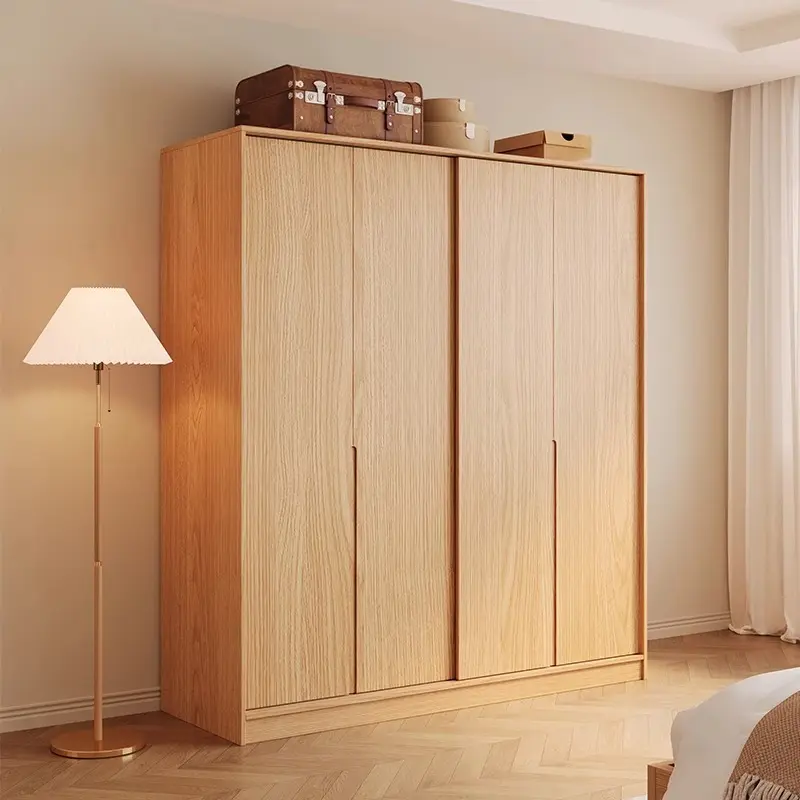 [Pre Order] Wardrobe sliding door, household bedroom, solid wood ecological board wardrobe, wooden style new 2024 popular sliding door wardrobe