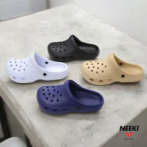 NEEKI YT893 | Sandal Clog Unisex Baim Terbaru 2025 - Desain Unik dan Nyaman Black Pria