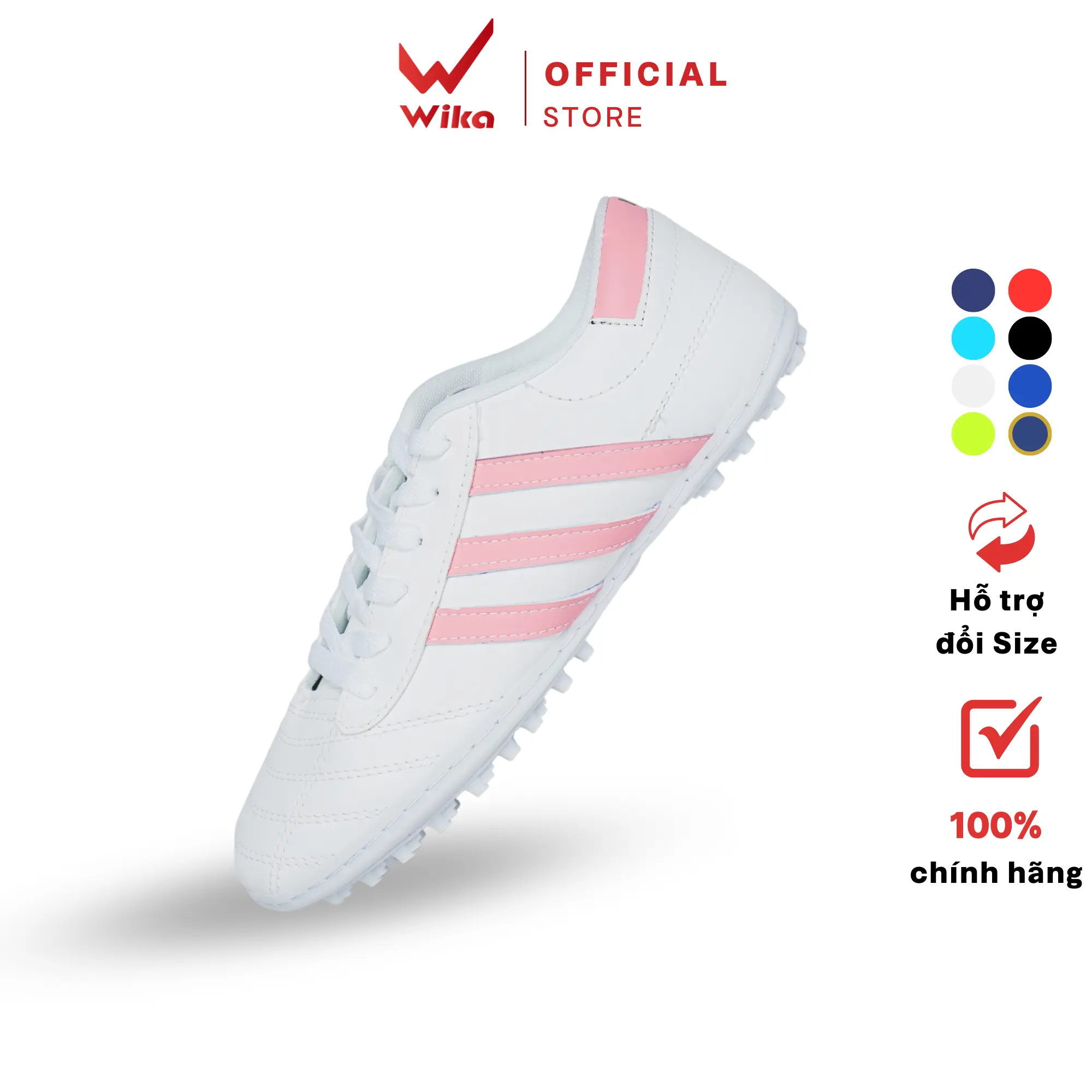 Giày bóng đá Wika 3 sọc [Tặng kèm tất - Lưu ý đặt tăng 1 size] Sneaker Sport Nam Đá Banh Tập Thể Dục Giày Thể Thao