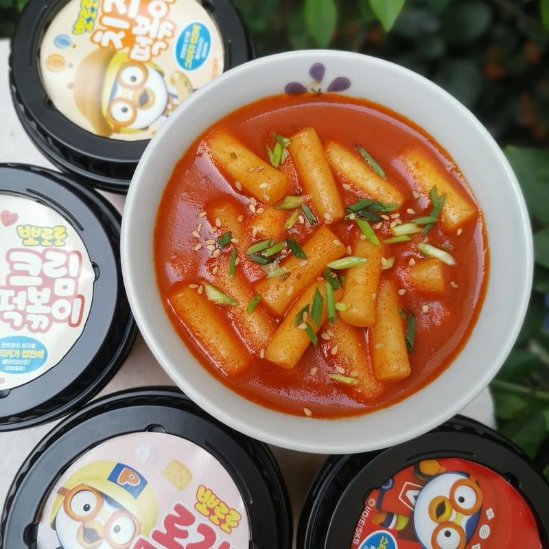 Bánh gạo Teokboki Pororo vị pho mai thơm ngon kèm sticker dễ thương Ăn Vặt Food Thức Ăn 1