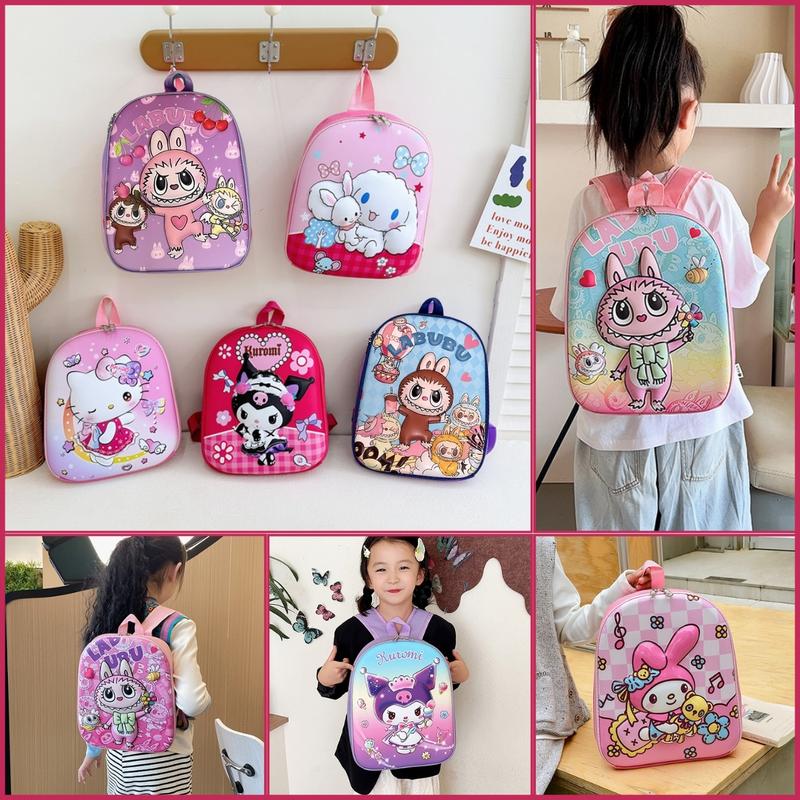 Balo cho bé mẫu giáo hình nổi 3D cặp trẻ em mầm non cho bé gái 1-6 tuổi , hình trứng labubu kuromi mèo kitty elsa pony công chúa bạch tuyết TL2313