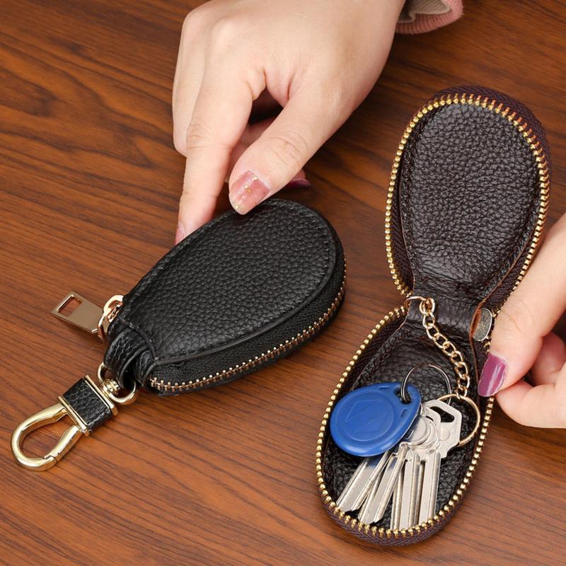 Ví Đựng Chìa Khóa Ô Tô Dành Cho Phụ Nữ Và Cặp Đôi Có Khóa Kéo Đựng Chìa Khóa Cửa Mini Cầm Tay Đa Năng Đơn Giản Và Trơn Bảo Vệ Phong Cách Cổ Điển Unisex