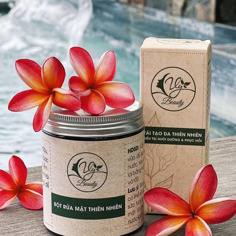 Bộ Mỹ Phẩm Hỗ Trợ Cải Thiện Da VY BEAUTY - gồm 1 lọ bột rửa mặt 150gram + 1 Serum 100ml +  2 miếng nạ ngũ hoa Skincare 3