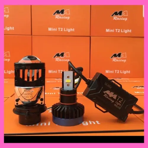 Bóng pha led bi cầu Mini T2 Light chân H4 Đèn Pha Phụ Tùng