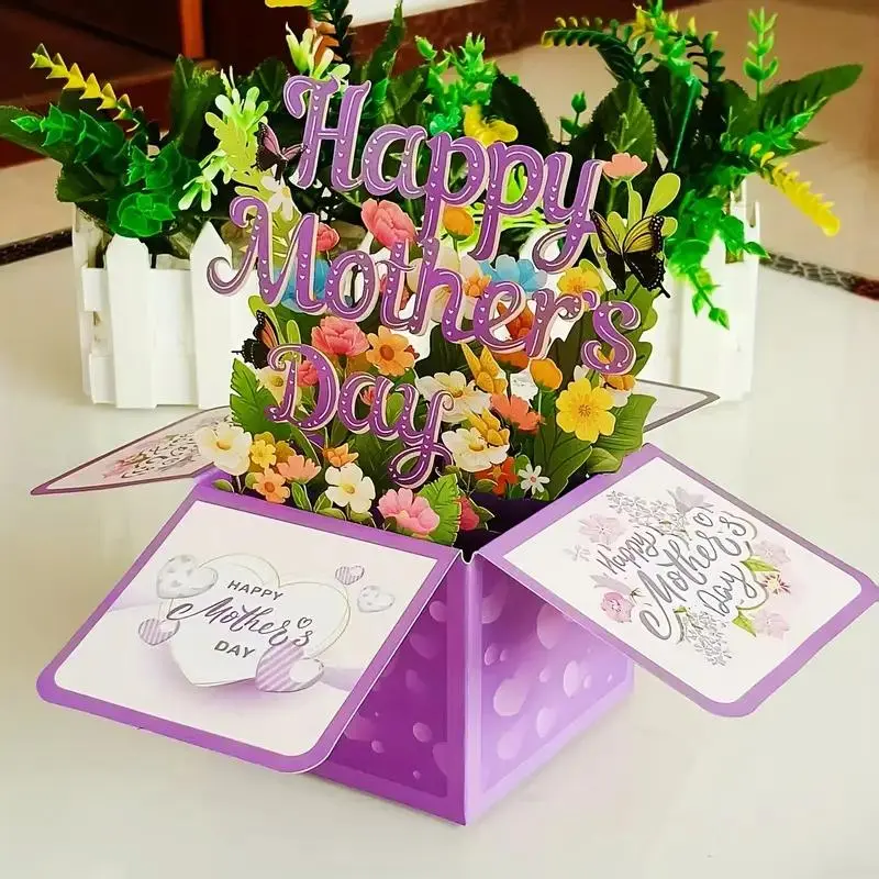 3D Pop Up Mother's Day Card with Envelope, Flower Design Greeting Card, Birthday Gift for Mom, Gift for Her, Mother's Day Gift 2