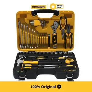 Krisbow Set 78 Pcs Perkakas Mekanik Set Alat Perkakas Pertukangan Peralatan Otomotif Bengkel Home Improvement Set Tang Palu Wrench Kunci Pas Obeng Tang Palu Kunci Inggris Meteran Perkakas Bengkel