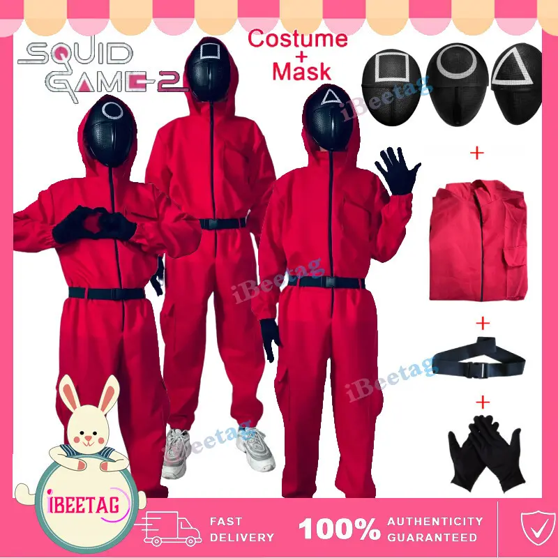 Trang Phục Hóa Trang Chú Hề, Phong Cách Mực Hàn Quốc, Dành Cho Người Lớn Và Trẻ Em, Găng Tay Áo Jumpsuit Quần, Áo Jumpsuit Quần Halloween, Trang Phục Hóa Trang, Trang Phục Hình Sáu Vip, Trang Trí Dự Tiệc