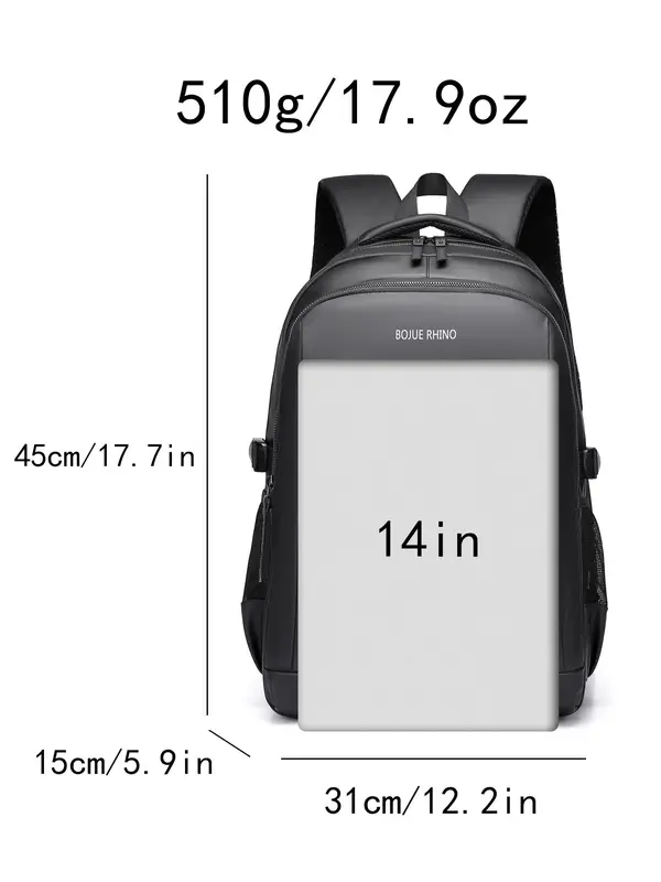 Letters Pattern Backpack, Large Capacity Commuter Backpack, Business Computer Bag, Outdoor Casual Backpack for Men 1