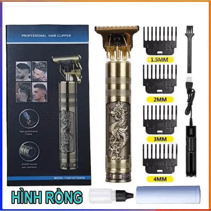 Tông đơ cắt tóc bấm viền sạc điện kiêm máy cạo râu dùng pin sạc TT-029 bấc  & 8