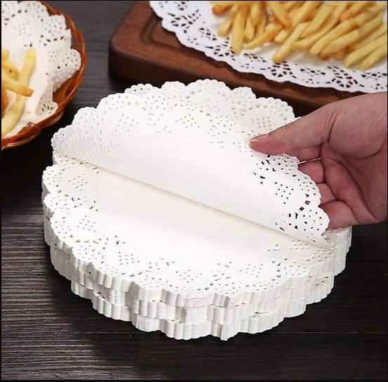 Set 140 tờ giấy thấm dầu ăn thực phẩm họa tiết hoa văn ren - Giấy lót trang trí decor món ăn