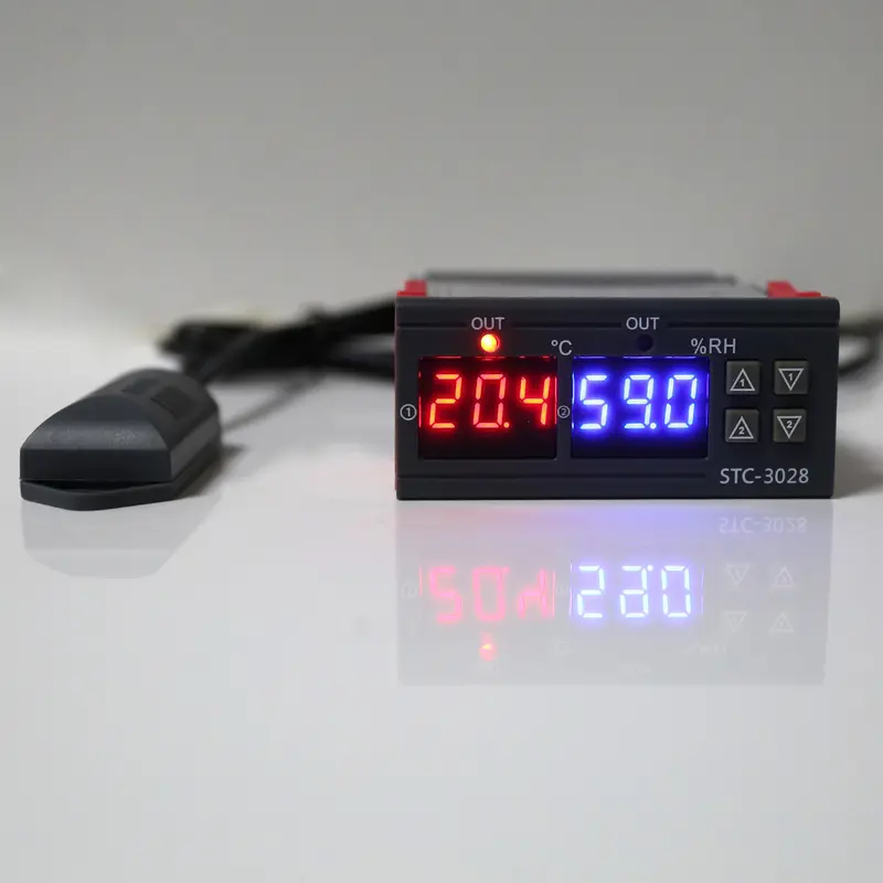 Bộ điều khiển độ ẩm đất, Bộ điều nhiệt và độ ẩm, Màn hình đôi, AC 110V 220V, Công suất 10A 1