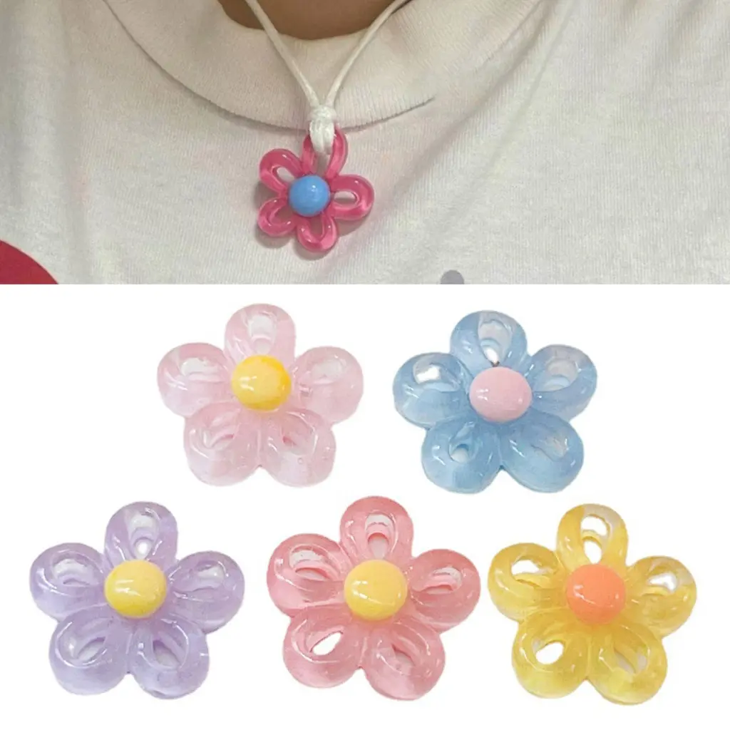 5 Color Flower Resin Charm DIY Charm Jewelry Pendants for DIY Bracelet Necklace Jewelry Making Findings Accessories