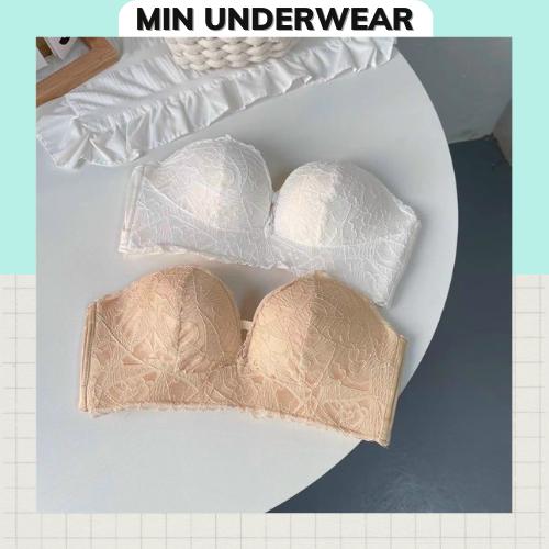 306 Áo Ngực Nữ, Áo Cúp Ngực Không Gọng Chống Tụt Ren Hoa Sexy Không Dây Mặc Váy Hở Vai Min Underwear