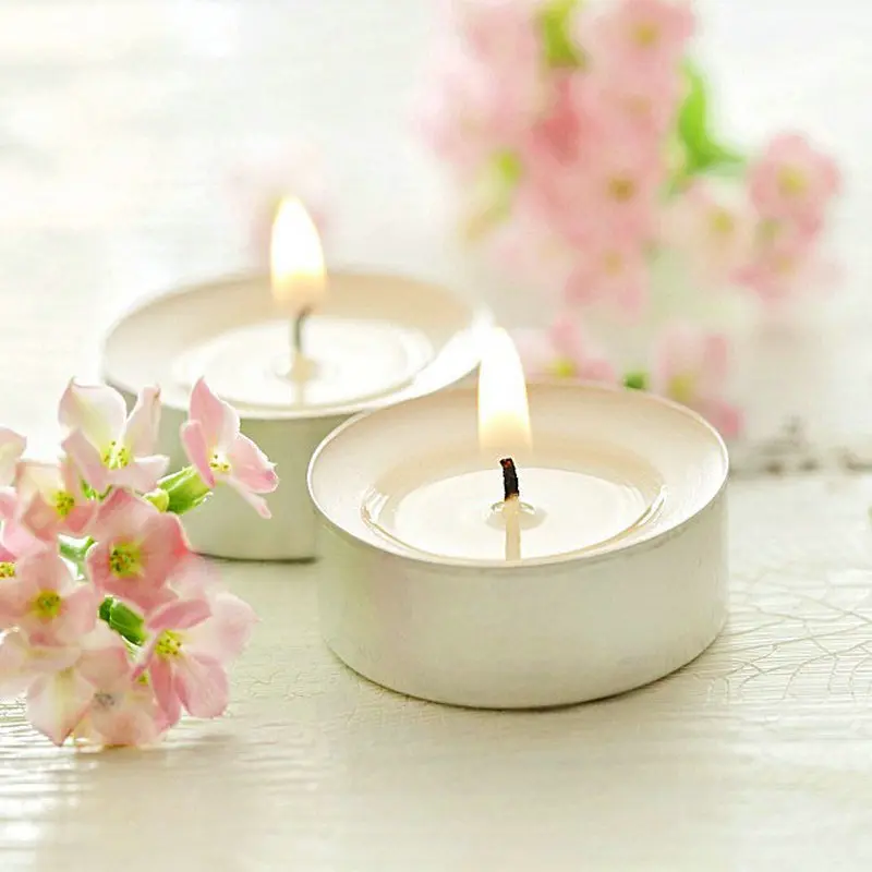 A907 - Paket 10 pcs Lilin Pembakar Minyak Aromaterapi Tidak Beraroma - Unscented Candle Light in Cup Tanpa Asap 8