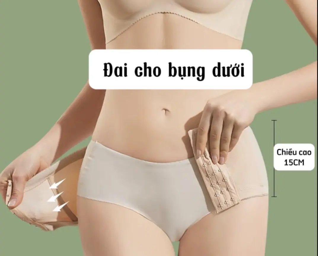 Đai nịt bụng dưới 8129 đai cao su pha cotton mềm mại có 6 thanh thép dẻo định hình hỗ trợ cột sống Nữ