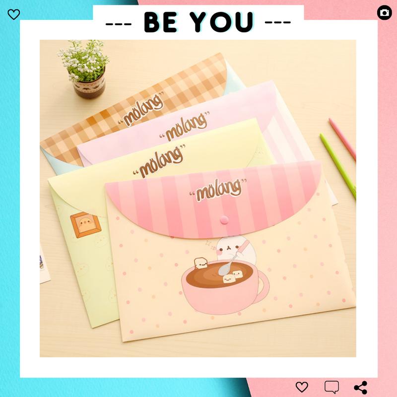 Túi Đựng Tài Liệu A4, Bìa Sơ Mi, Bìa Hồ Sơ - Hình Dễ Thương - Molang - Beyou