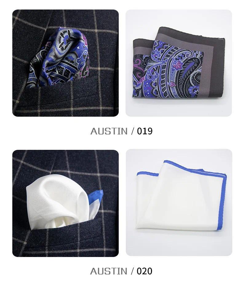 Product Introduction of Men 100% Silk Pocket Square Print Real Satin Small Square Scarf Gentleman Business Suit Shirt Chest Scarf Handkerchief 30*30 Cm 23