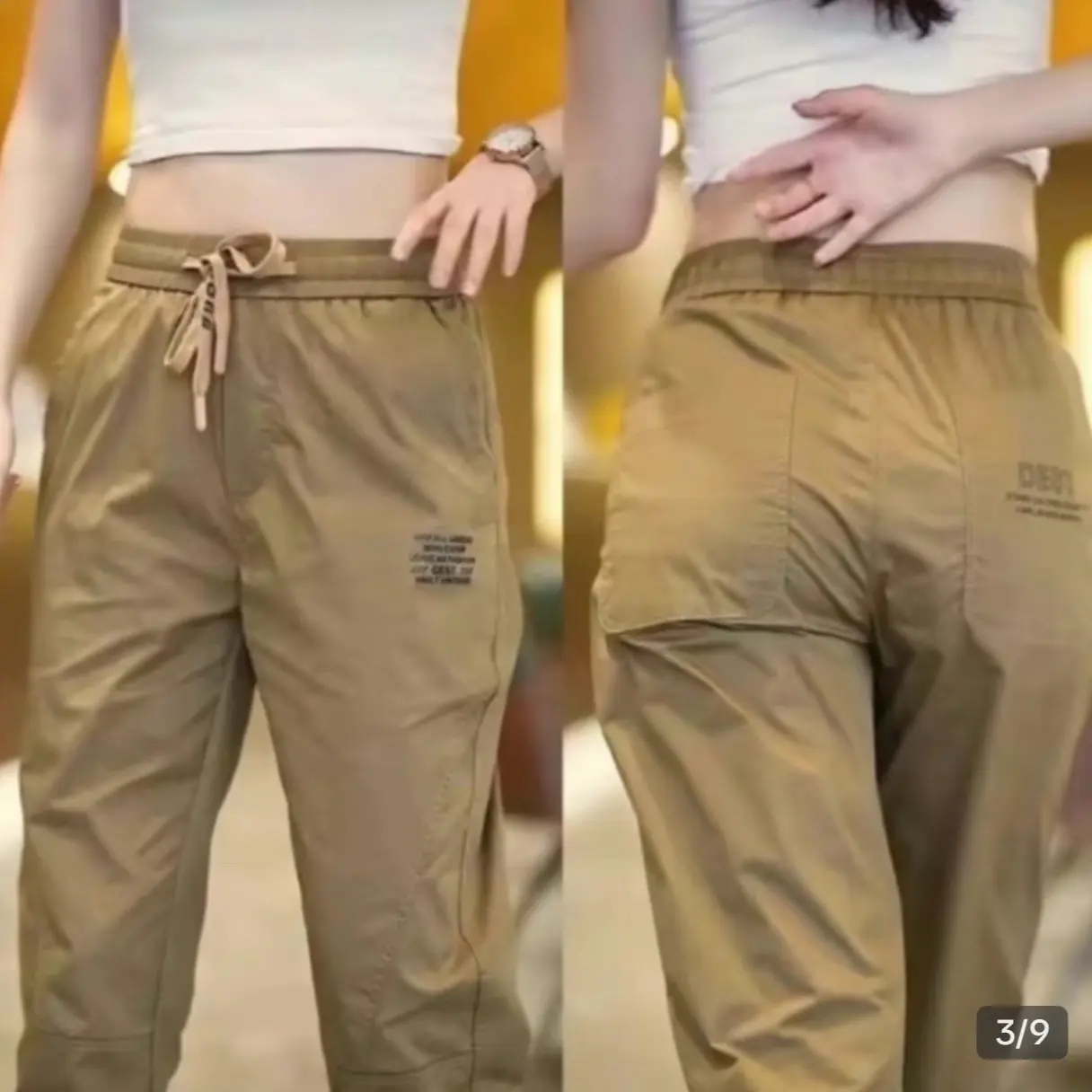 COMBO 2 Quần JOGGER cho cả Nam và Nữ kaki giãn from dáng thể thao phong cách trẻ trung size s 40kg - 48kg thoáng khí