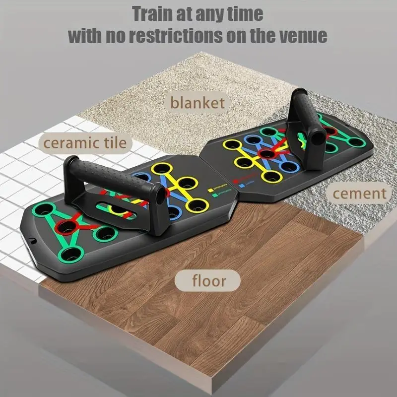 Push Up Board, 1 Set Foldable Pushup Stand, Non-slip Push Up Bar, Home Fitness Equipment, Exercise Equipment, Fitness Accessories 7