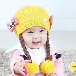Pinpin Kids - Topi Anak Perempuan Rambut Kepang / Topi Bayi Kupluk Imut Lucu Baby Hat Wig