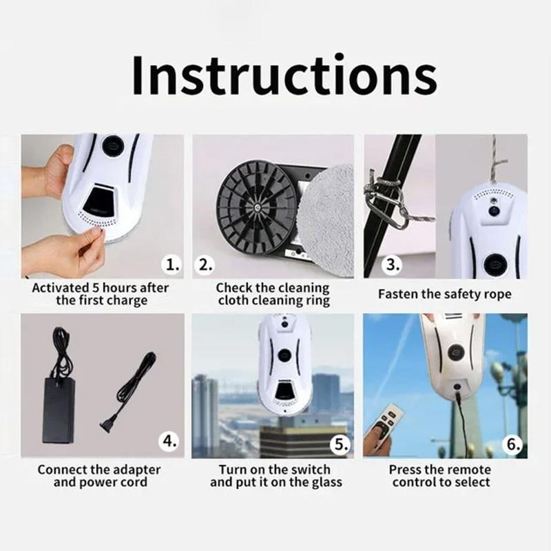 8600PA Electric window cleaner robot Automatic Glass Cleaning Machine Remote Window Cleaning Robot Intelligent Water Spray Window Cleaner 6