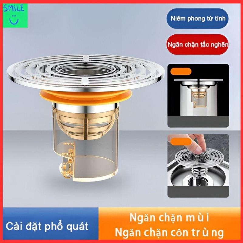Bộ giỏ lọc rác nắp đậy bồn rửa chén bằng inox  - SMN 5