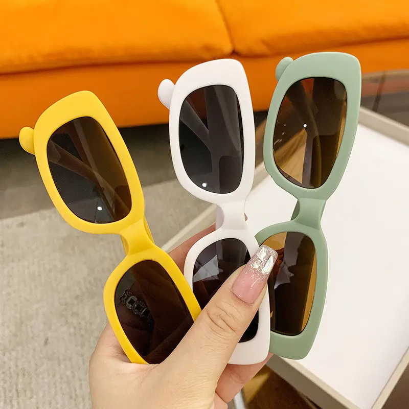 Vintage Kids Sunglasses Korean Rectangle Frame Sun Glasses Boy Girls Summer Anti-UV Beach Baby Eyeglasses