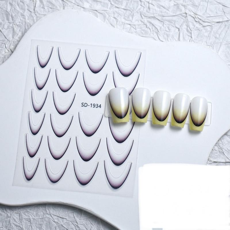 Hình dán 1 stick fen dặm màu trắng  lụa loại đẹp , phụ kiện làm nail nữ 7
