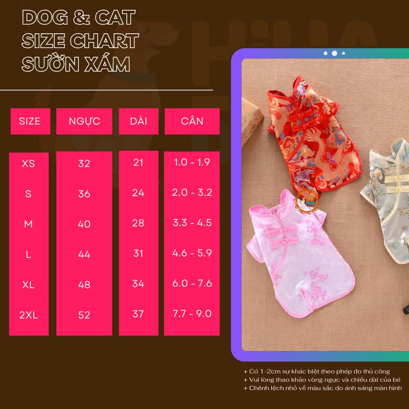 Product Introduction of Áo Dài Cho Chó Mèo 2025 Quần Áo Váy Tết Cho Chó Mèo Quần Áo Cho Thú Cưng Thiết Kế Thời Trang Cao Cấp Hiha Pets. 0