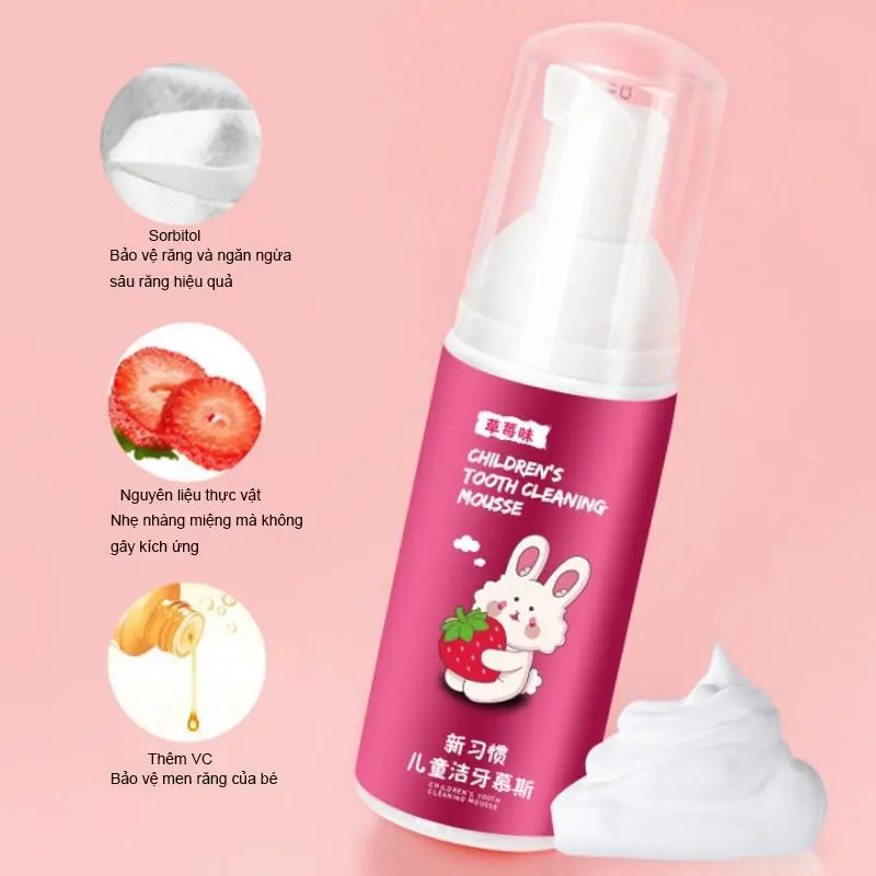BAIMEISI Kem Đánh Răng Trẻ Em Dạng Bọt Nuốt Được Chống Sâu Răng Hương Dâu Mom And Son EC