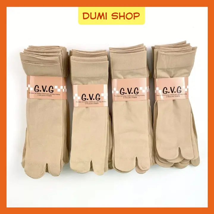 Set 10 Đôi Tất Vớ Xỏ Ngón Cổ Ngắn GVG Cotton Dày Dặn Khử Mùi Chống Nắng - Dumi Shop