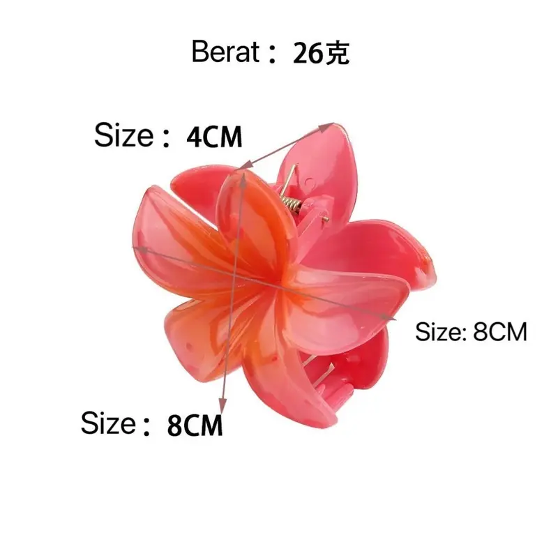 Jepit Rambut Korea Jedai Bunga Kamboja Wanita Elegan High Quality Motif Baru Clips 8CM 2