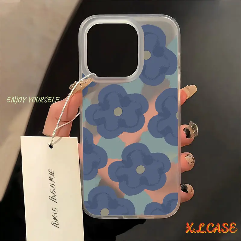 Casing Lembut Bunga Manis Kompatibel Untuk Untuk iPhone 7Plus 13 11 15 Pro Max XR 12 14 Pro Max 8 14 15 Plus X 7 SE 2020 XS Max Penutup Tahan Benturan