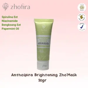 ZHOFIRA Anthospira Brightening Zhomask | Spirulina Clay Mask | Masker Jerawat Mencerahkan | Aman Ibu Hamil Menyusui | BPOM | Halal Terlaris
