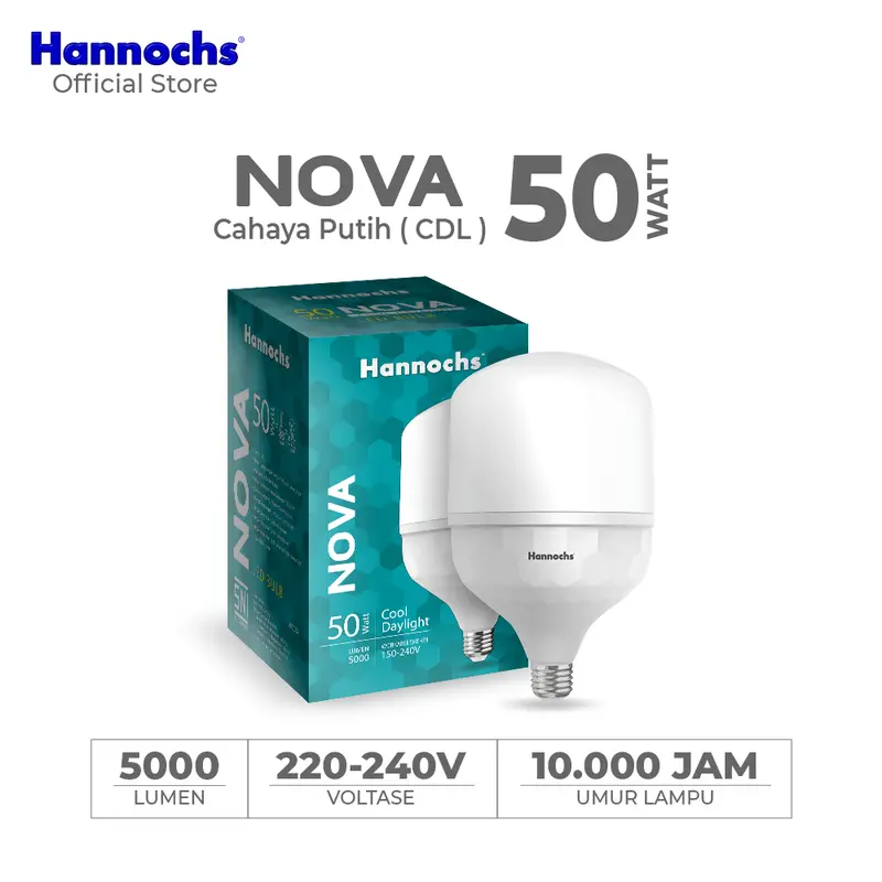 Hannochs Lampu LED Nova 50W Cahaya Putih ( PAKET 3pcs ) 1