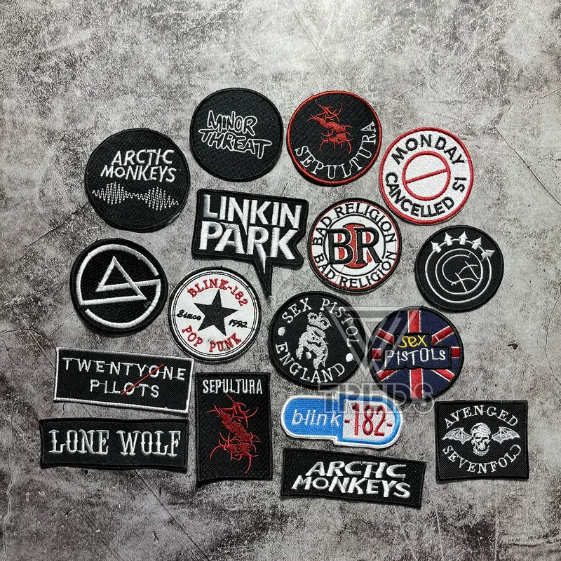 PATCH BORDIR JAHIT EMBLEM BAND MUSIK,ACDC,METALICA,MOTOR,BRAND DISTRO 0