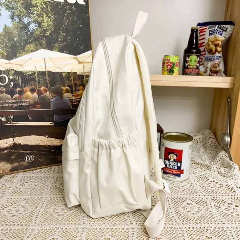 Balo đi học nữ GENBAG balo ulzzang trơn basic nhiều ngăn đựng vừa laptop 14.5 inch BL24 Đeo Vai Backpack 3