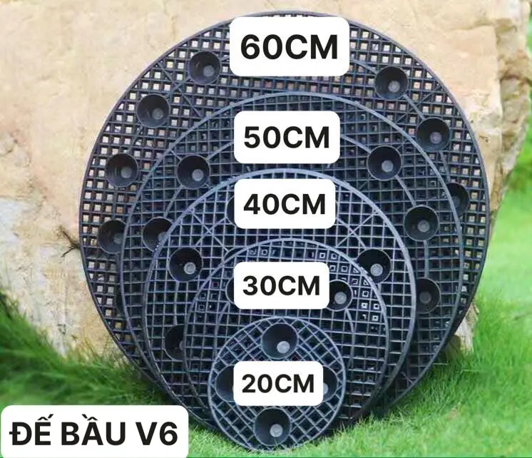 SET 10/5/3 ĐẾ BẦU ƯƠM V6, ĐẾ LÓT CHẬU TRỒNG CÂY ĐK 20-30-40-50-60CM