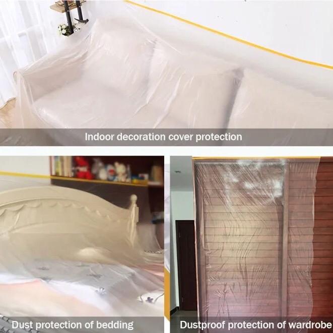 Plastik Pelindung Debu Renovasi / Covering Film Masking Tape / Plastik Debu / Cover Plastik / Plastik Pelindung Debu / Plastik Serbaguna Penutup Furniture 3