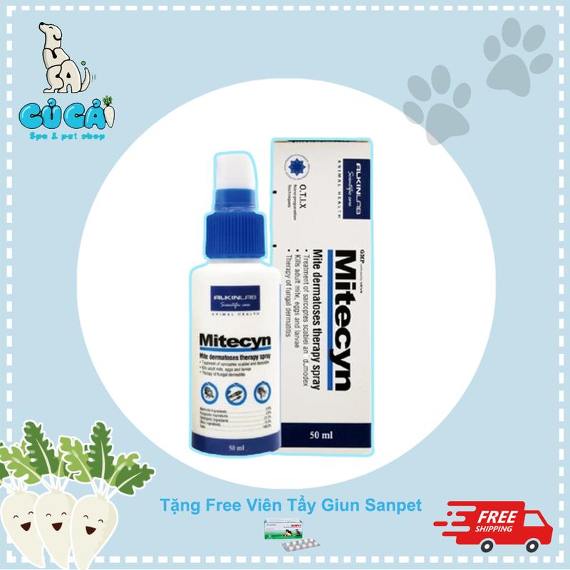 Xịt Trị Ghẻ, Viêm Da Chó Mèo ALKIN MITECYN