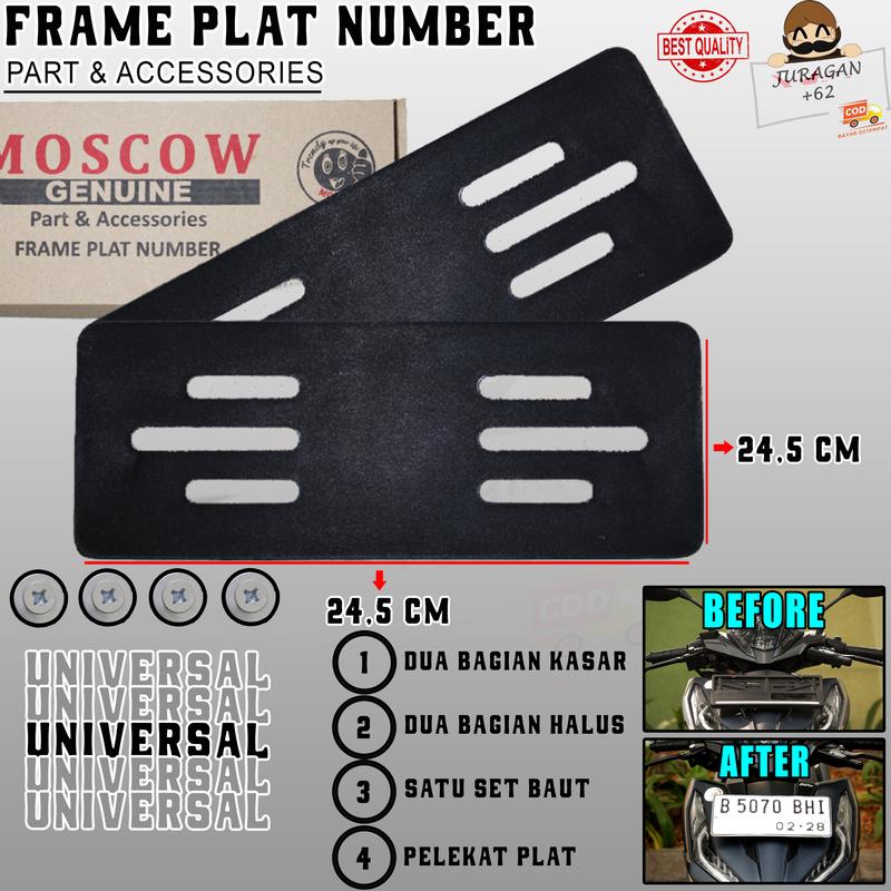Product Introduction of FRAMELESS PLAT NOMOR NOPOL TANPA BINGKAI SET 2PCS SEPASANG DEPAN BELAKANG DENGAN BAUT FRAME LESS PLATE TEMPEL FRAMELESSPLATE MOTOR DUDUKAN PLAT CLEAN LOOK PORTABLE VARIASI CUSTOM UNIVERAL MOTOR BEAT VARIO FAZZIO FILANO FINO PCX NMAX NINJA MIO CBR RX KING 17