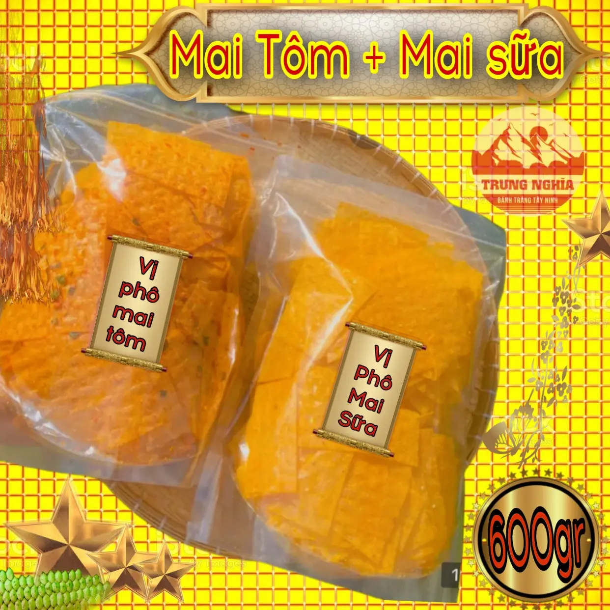 Combo Bánh Tráng Phô Mai Tôm 600gr + Sữa ăn vặt Food