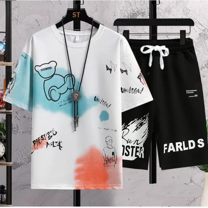 Product Introduction of Setelan PRESSIONE SET Baju dan Celana Pendek Unisex Pria Wanita dengan Fit yang Nyaman dan Keren Kaos Motif Dewasa 28