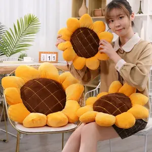 Bantal Sofa unik bunga matahari/ Boneka Bantal Sofa matahari lembut elastis toska Merah Silikon Hiasan