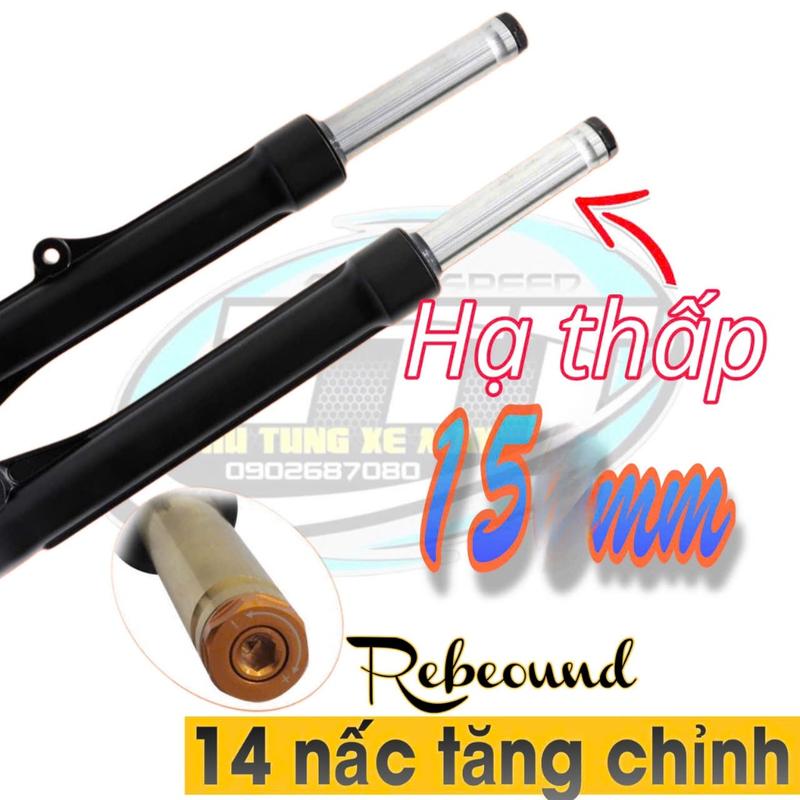 Phuộc trước có  Rebound tăng chỉnh hành trình xe tay ga vario  click 125  vision  beat 110 [ hạ thâp 1.5inch/38mm ] 3