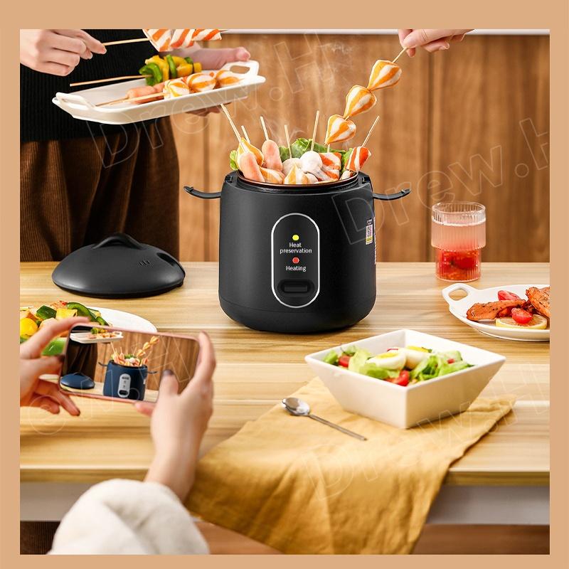 Mini Rice Cooker electric caldronwith Non-stick Pot and Steamer (1.2L/200W) 1